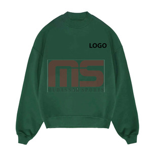 Cotton Blended Basics Oversized Sweatshirt Men <b>Thermal</b> <b>Fleece</b> Pullover Long Sleeve Plain Casual Streetwear For Winter - Product Image 1