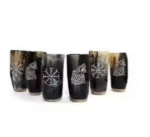 Vidrio de cuerno de búfalo de diseño único Nuevo cuerno para beber cerveza vikinga y vidrio de cuerno de búfalo por artesanía de media luna - Product Image 2