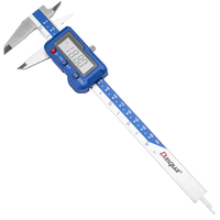 Kaliper Vernier Digital 0-150 mm Alat Ukur Baja Tahan Karat Transfer Data ke Excel Biru