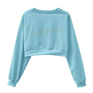 เสื้อครอปสำหรับผู้หญิงผ้าฝ้าย/ขนแกะระบายอากาศได้ดีเป็นมิตรกับสิ่งแวดล้อมมีสไตล์ลำลองคุณภาพระดับพรีเมี่ยม - Product Image 2