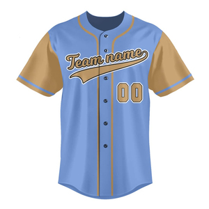 Camiseta de algodón 100% para hombre, camiseta de béisbol azul a rayas sublimada personalizada con estampado de ajuste holgado para hombre, camiseta de alta calidad para hombre - Product Image 1