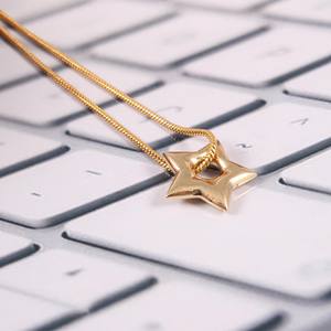 Colgante hinchada de Estrella de Plata de Ley 925 para mujer, collar sin níquel chapado en oro rodio, colgantes finos únicos, abalorios, producto a granel - Product Image 6