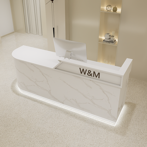 Mostrador de Recepción Moderno de MDF para Hospital, Supermercado, <span class=keywords><strong>Restaurante</strong></span> y Tienda de Alimentos - Tamaño y Color Personalizables - Product Image 1