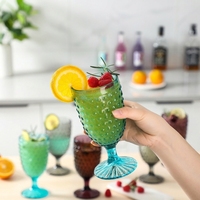 Ensemble de verres sans pied et sans couvercle Lvdian de style européen vintage, avec rivets en relief, verres colorés pour cocktails, eau et jus