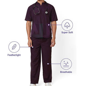 Conjunto de Uniforme Médico de Algodón Suave y Transpirable, Ecológico, Diseñado para Uso Activo, Ligero y Elástico para Hombre - Product Image 3