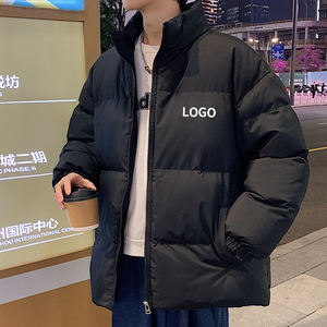 Veste d'hiver matelassée pour homme sur mesure, coupe-vent, fermeture éclair intégrale, col montant, marron, doudoune tendance, logo personnalisé, livraison DDP - Product Image 3