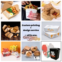 Caja de Papel para Alimentos, Autoarmable, para Llevar, con Logotipo Personalizado Impreso, Desechable y Ecológica
