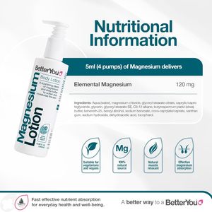 Loción Corporal de Magnesio BetterYou 180ml, Humectante Nutritivo y Calmante - Product Image 3