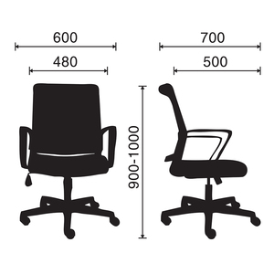 Chaise de bureau pivotante Java XT02 GTC005 avec base en plastique et cadre blanc - Product Image 5