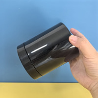 Großhandel recycelbar 600ml 20 Oz benutzer definierte runde schwarze Plastik gläser PET-Behälter für Lebensmittel Protein Pulver Dosen