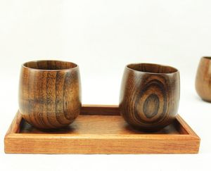 Taza de té de madera maciza Natural de alta calidad, taza para beber, taza de vino, 200ml, Juego de 4 - Product Image 4