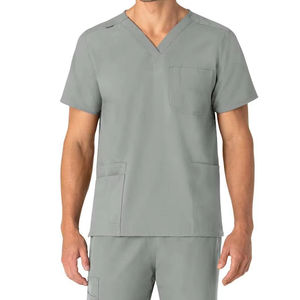 Uniformes hospitaliers extensibles en polyester pour soins infirmiers unisexe ensembles d'uniformes médicaux chemise et pantalon à lacets - Product Image 1