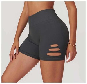 Custom Sexy Fitness Workout Yoga Shorts Mujeres Peach Butt Tight Sports Hollow Out de tres puntos sin costuras Leggings cortos - Product Image 2