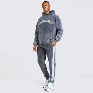 Chándal de lavado ácido de diseño único de la mejor calidad, venta en línea, tendencia industrial, traje de sudor desgastado con estampado desgastado por el sol - Product Image 4