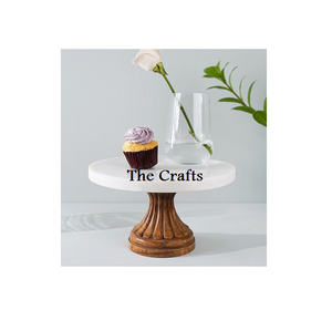 Soporte de acrílico y madera para pasteles con trabajo de nácar Diseño clásico Soporte para servir pasteles de forma redonda a granel - Product Image 2