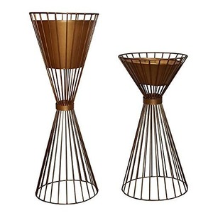 Set of 2 Handcrafted Metal Planters Trendy Hanging Design for Balcony Garden Living Room Enhance Your Space with Style - Product Image 1