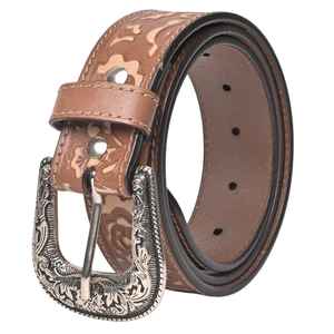 Cinturón Vaquero Occidental Hecho a Mano de Primera Calidad, Cuero Genuino de Grano Completo, Estilo Vintage, Hebilla de Aleación con Pasador, Longitud de 28-54, Uso Casual - Product Image 1