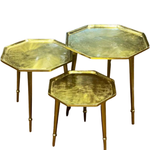 In Stock Octagon Side Table Nordic Style Premium Travertine