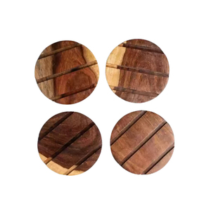 แผ่นรองแก้วทำจากไม้อะคาเซียแผ่นรองแก้วทำจากไม้ธรรมชาติสำหรับตกแต่งโต๊ะเป็นมิตรกับสิ่งแวดล้อม - Product Image 1