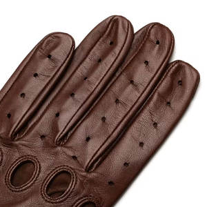 Classic Style Full <b>Finger</b> Leather Driving <b>Gloves</b> Durable Comfortable Fit Daily Driving <b>Gloves</b> - Product Image 3