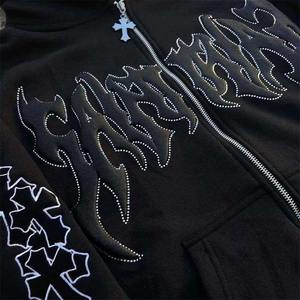 Conjunto Deportivo con Estampado Puff y Logotipo Personalizado, Pantalones Deportivos Acampanados con Dobladillo sin Rematar, 100% Algodón, Sudadera con Capucha para Hombre - Product Image 3