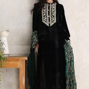 ชุดเดรสยาว KURTA & กางเกงมีสไตล์ NEW---BEAUTIFUL,ลูกปัดแก้วคริสตัลประดับประดาเหมาะสำหรับงานปาร์ตี้สวมใส่/แต่งงาน @ 2022 - Product Image 1