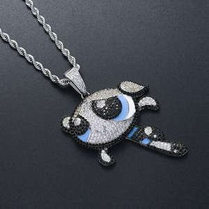 Colgante de Plata de Ley 925 con Diseño de Chica Voladora y Burbuja, Moissanita VVS de Corte Brillante, Chapado en Oro y Rodio, Joyería Fina y Moderna - Product Image 2