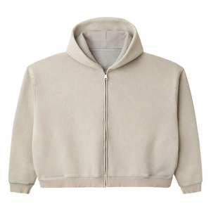 Sudaderas CON CAPUCHA DE Terry de gran tamaño de alta calidad para hombre, logotipo personalizado, estampado DTG, lavado ácido Vintage, doble capucha con cremallera para invierno - Product Image 5