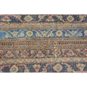 Alfombra Turca Vintage Étnica Negra y Azul de 2.5x3.8 pies, Kilim Clásico de Lana con Parches de Látex, Diseño Rectangular Tipo Rompecabezas para Comedor, Ecológica - Product Image 5