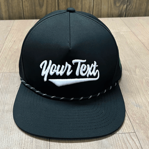 Casquette de baseball personnalisée 5 panneaux, style sportif, pour le golf, à visière plate, broderie 3D, en tissu poly imperméable, casquette snapback - Product Image 5