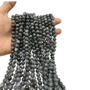 Collier en cristal naturel, perles de larvikite lisses, pierre rouge polie, bijoux, brin lâche, grossiste en pierres précieuses pour la guérison - Product Image 5