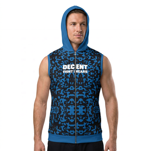 Sudadera con capucha sin mangas con cremallera y estampado de camuflaje para hombre, ropa deportiva informal, transpirable, de punto, para otoño. - Product Image 1