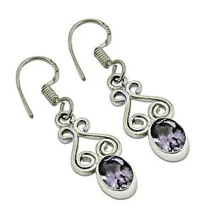 925 <b>Silver</b> Chandelier <b>Earrings</b> with Gold Plating Women's Gemstone Jewelry Featuring Amethyst <b>Pearl</b> Diamonds for Weddings Parties - Product Image 3