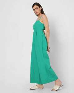 New Hot Selling Glamorous Women Fashion Stylish Summer Resort Wear <b>Linen</b> Bodycon <b>Jumpsuit</b> - Product Image 2