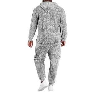 Survêtement en coton pour homme, délavé à l'acide, avec col à capuche, respirant et à séchage rapide pour la saison d'hiver, en vente - Product Image 1