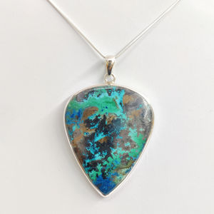 Pendentif en azurite (30,3 grammes) avec technologie d'incrustation par sertissage - Product Image 1