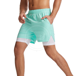 Pantalones cortos deportivos ligeros para hombre de último diseño 2025, estilo informal transpirable de cintura media con patrón sólido hecho de tela de poliéster - Product Image 1
