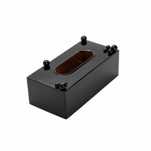 Boîte à mouchoirs en métal rectangulaire moderne noire de luxe, distributeur, porte-mouchoirs, fait à la main, écologique, personnalisable pour la décoration de la maison, de l'hôtel, du bureau - Product Image 1