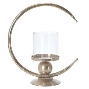 Portavelas perfumado de estilo acento Soporte de vela geométrico de aluminio de buena calidad duradero único hecho en La India