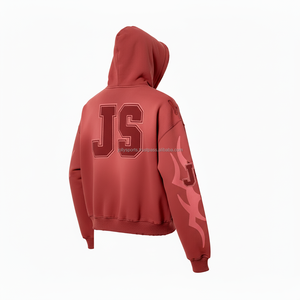 Sudadera con capucha y cremallera de lana de algodón pesado GSM 380 Premium, diseño desgastado de tela suave con bordado de logotipo personalizado, sudadera con cremallera básica - Product Image 4