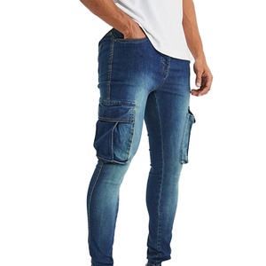 OEM Wholesale Custom Slim Fit Fashionable Multi Pockets Comfortable Pants <b>Denim</b> <b>Material</b> Men's Jeans For Sale - Product Image 1