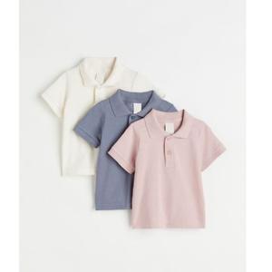 เสื้อยืดโปโลแขนสั้นสำหรับเด็กผู้ชาย,เสื้อคอตตอนสีพื้นแห้งเร็วเล่นกีฬากอล์ฟอย่างยั่งยืนสวมใส่สบาย - Product Image 3