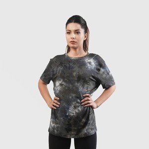 Femmes été haut en coton Logo personnalisé en gros délavé à l'acide T-Shirt à manches courtes décontracté coupe ample longueur régulière conception unie - Product Image 6