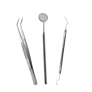 Kit d'examen dentaire 1 pièce en acier inoxydable le plus vendu : Miroir, pince d'hygiène, explorateur et outils de nettoyage - Product Image 1