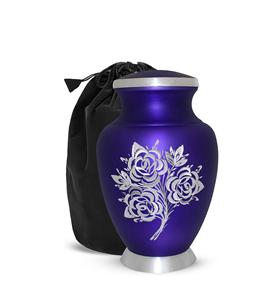 Purple Rose Urn-Urna de cremación grande para cenizas humanas con bolsa premium-Urna púrpura hecha a mano para cenizas de adultos-Honor Your - Product Image 1