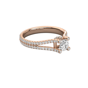 Bague solitaire en or 9 carats avec diamant brillant de laboratoire - Product Image 3