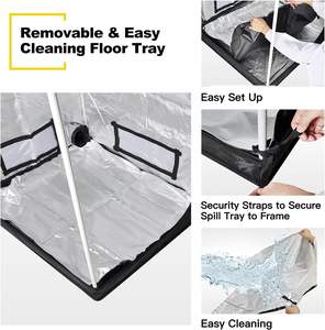 2024 conception populaire grande taille étanche 4x8 tente de culture de champignons 1680D Mylar 120x240 boîte de culture Kit complet avec ventilateur lumière LED - Product Image 4