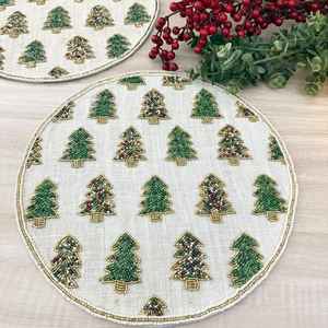 <b>Beaded</b> <b>Placemat</b> Handmade Round Charger for Luxury Dining & Holiday Decor Unique Piece Handmade <b>Beaded</b>, <b>Placemat</b>, Housewarming - Product Image 4