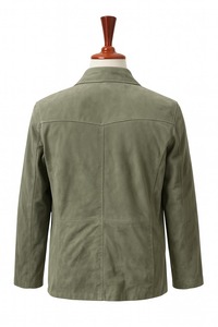 MEN MOTORCYCLE <b>JACKET</b> HAILY GOAT SUEDE High Quality Genuine Handmade Western Stand Collar Winter Front Vintage Breathable Zipper - Product Image 2