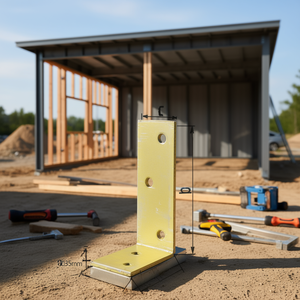 1 Pieza de Acero Galvanizado Crudo GAH Amarillo de 80x120x35mm para Garajes, Toldos y Cocheras - Product Image 3